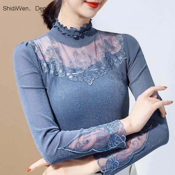 women's t-shirt -4xl 2021 spring plus size women clothing long-sleeve half high collar mesh t shirt elastic diamond lace blusa, White
women's t-shirt -4xl 2021 spring plus size women clothing long-sleeve half high collar mesh t shirt elastic diamond lace blusa, White