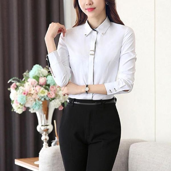 women's blouses & shirts office lady turn down collar long sleeve buttons cuff cotton plus size shirt formal blouse elegant ladies work, White
women's blouses & shirts office lady turn down collar long sleeve buttons cuff cotton plus size shirt formal blouse elegant ladies work, White