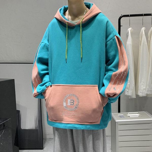 men's hoodies & sweatshirts stitching contrast sports casual trend print hooded loose male clothes full sleeve pullover autumn winter, Black
men's hoodies & sweatshirts stitching contrast sports casual trend print hooded loose male clothes full sleeve pullover autumn winter, Black