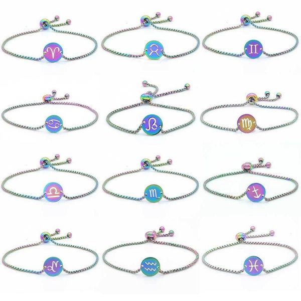 Colorful Stainless Steel 12 Constellation Zodiac Sign Simple Bracelet Women Hollow Zodiac Pattern Chain Bangle Birthday Bracelet, Golden;silver
Colorful Stainless Steel 12 Constellation Zodiac Sign Simple Bracelet Women Hollow Zodiac Pattern Chain Bangle Birthday Bracelet, Golden;silver