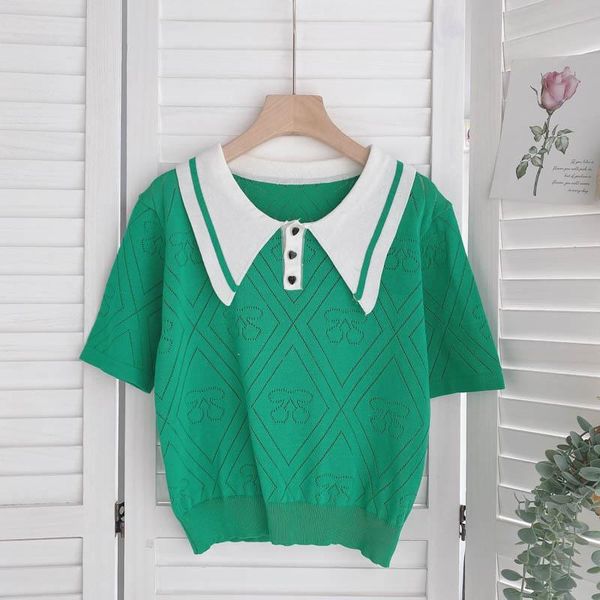 women's blouses & shirts singreiny women korean knitted blouse turndown-collar short sleeve casual loose 2021 summer fashion streetwear, White
women's blouses & shirts singreiny women korean knitted blouse turndown-collar short sleeve casual loose 2021 summer fashion streetwear, White