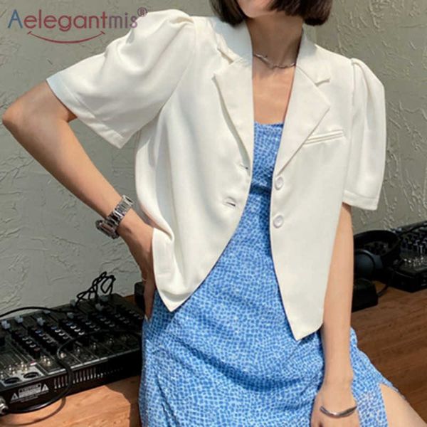 aelegantmis ol single breasted short sleeve suit blazer women solid vintage simple jacket 3 coloer lady outwear 210607, White;black
aelegantmis ol single breasted short sleeve suit blazer women solid vintage simple jacket 3 coloer lady outwear 210607, White;black