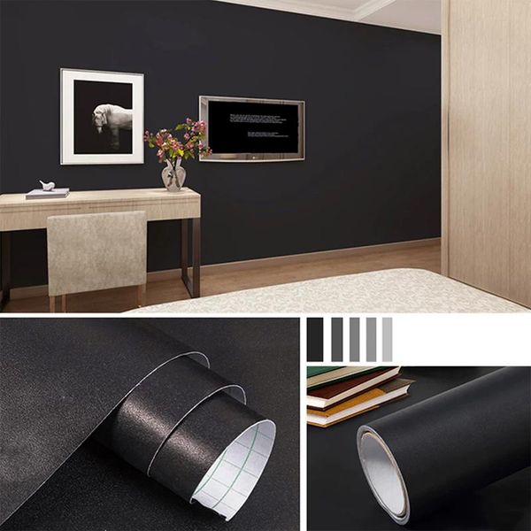 wallpapers matte black kitchen cupboard wallpaper self adhesive waterproof removable wall stickers desk decals home decor 60cm width
wallpapers matte black kitchen cupboard wallpaper self adhesive waterproof removable wall stickers desk decals home decor 60cm width