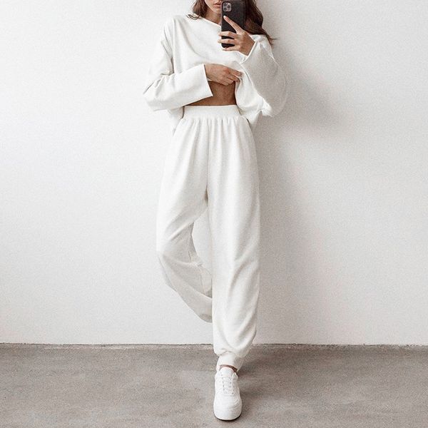 new 2021 spring women two pieces sets clothes casual hoodie and pants suit pure color loose style women's white tracksuit o1gi, Gray
new 2021 spring women two pieces sets clothes casual hoodie and pants suit pure color loose style women's white tracksuit o1gi, Gray