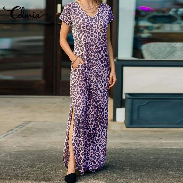 casual dresses dresses summer fashion leopard printed women dresse celmia short sleeve v-neck pocket sundress elegant slit hem maxi ve fukh, Black;gray
casual dresses dresses summer fashion leopard printed women dresse celmia short sleeve v-neck pocket sundress elegant slit hem maxi ve fukh, Black;gray