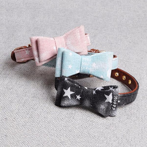 dog collars & leashes denim bow pet collar, made of leather, buckle design, fine workmanship, cat supplies
dog collars & leashes denim bow pet collar, made of leather, buckle design, fine workmanship, cat supplies