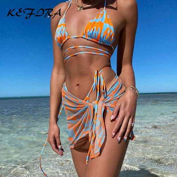 kefira 3 pieces tie dye bikini set summer bandage halter beach low waist triangle micro bikini skirt womens swimwear, White;black
kefira 3 pieces tie dye bikini set summer bandage halter beach low waist triangle micro bikini skirt womens swimwear, White;black