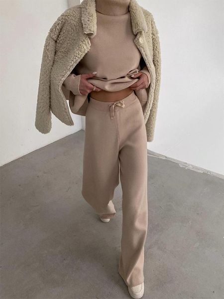 women's two piece pants 2021 spring autumn women sets turtleneck pullover and elastic waist homewear suits casual solid soft knitted 2, White
women's two piece pants 2021 spring autumn women sets turtleneck pullover and elastic waist homewear suits casual solid soft knitted 2, White