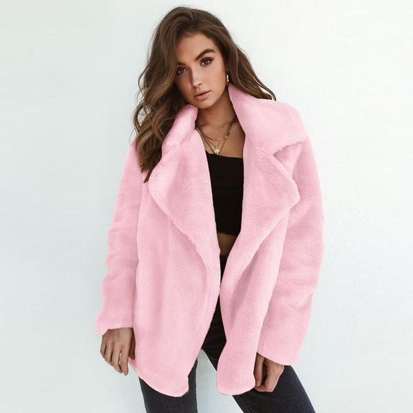 women's fur & faux vintage solid coats women cardigan long-sleeved turn-down warm ladies jacket 2021 winter fashion casual loose elegan, Black
women's fur & faux vintage solid coats women cardigan long-sleeved turn-down warm ladies jacket 2021 winter fashion casual loose elegan, Black
