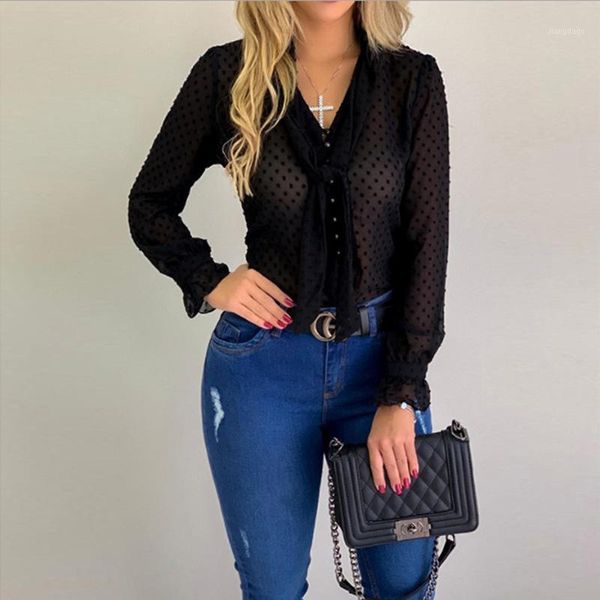 women's blouses & shirts long sleeve elegant shirt women polka dot v neck 2021 spring fashion casual button tie puff, White
women's blouses & shirts long sleeve elegant shirt women polka dot v neck 2021 spring fashion casual button tie puff, White