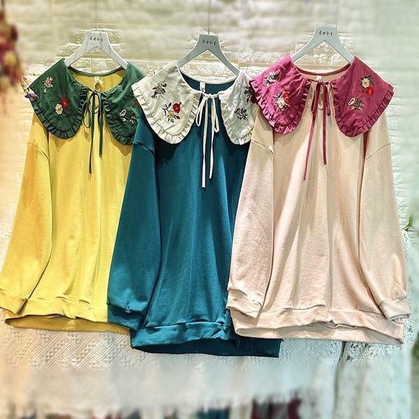 women's hoodies & sweatshirts 2021 spring, autumn and winter loose versatile outer wear pullover doll collar solid color embroidery lon, Black
women's hoodies & sweatshirts 2021 spring, autumn and winter loose versatile outer wear pullover doll collar solid color embroidery lon, Black