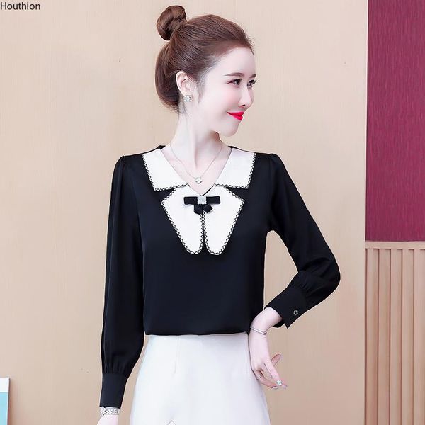 women's blouses & shirts chiffon slim fashion solid color v-neck autumn casual long sleeve blusas houthion, White
women's blouses & shirts chiffon slim fashion solid color v-neck autumn casual long sleeve blusas houthion, White