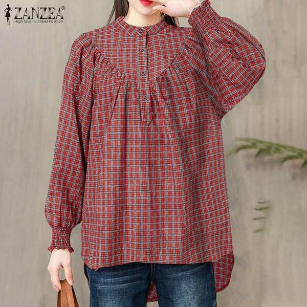 women's blouses & shirts women autumn plaid printed shirt zanzea vintage o neck long sleeve buttons blouse fashion blusas bohemian che, White
women's blouses & shirts women autumn plaid printed shirt zanzea vintage o neck long sleeve buttons blouse fashion blusas bohemian che, White