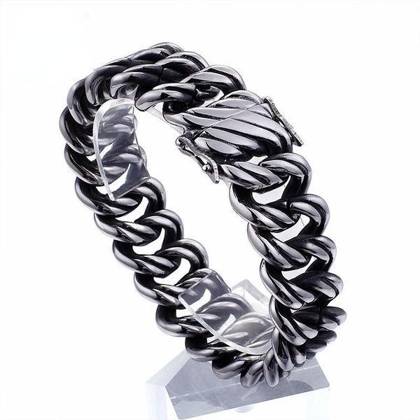 link, chain haolynjoy punk twisted bracelet men stainless steel 21.5cm heavy chunky 21mm masculine pulsera jewelry, Black
link, chain haolynjoy punk twisted bracelet men stainless steel 21.5cm heavy chunky 21mm masculine pulsera jewelry, Black