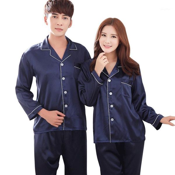 men's sleepwear 2021 faux silk pajamas set spring autumn men women short and long sleeve brief fashion lovers home clothes 2pcs/set, Black;brown
men's sleepwear 2021 faux silk pajamas set spring autumn men women short and long sleeve brief fashion lovers home clothes 2pcs/set, Black;brown