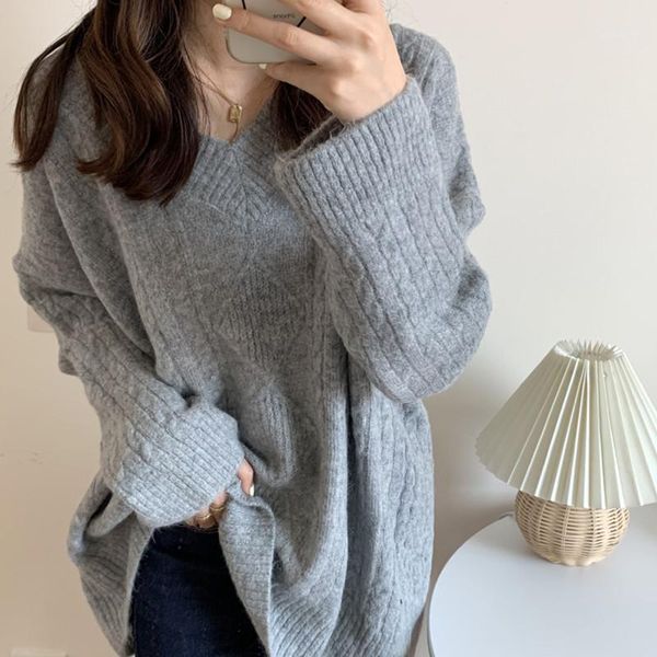 women's sweaters cashmere knitted women sweater 2021 autumn winter casual pullover knitwear v neck loose geometric pull, White;black
women's sweaters cashmere knitted women sweater 2021 autumn winter casual pullover knitwear v neck loose geometric pull, White;black