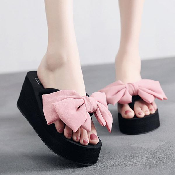 slippers women's 6cm high heels wear casual shoes summer elegant bow sandals womens indoor, Black
slippers women's 6cm high heels wear casual shoes summer elegant bow sandals womens indoor, Black