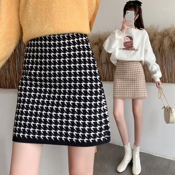 high waisted knitted skirt for women's a-line short woolen with show thin package hip skirts, Black
high waisted knitted skirt for women's a-line short woolen with show thin package hip skirts, Black