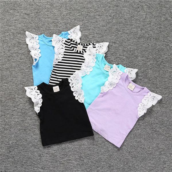 baby girl t-shirts summer shirt tees clothing lace short sleeve stripe vest newborn kid, Blue
baby girl t-shirts summer shirt tees clothing lace short sleeve stripe vest newborn kid, Blue