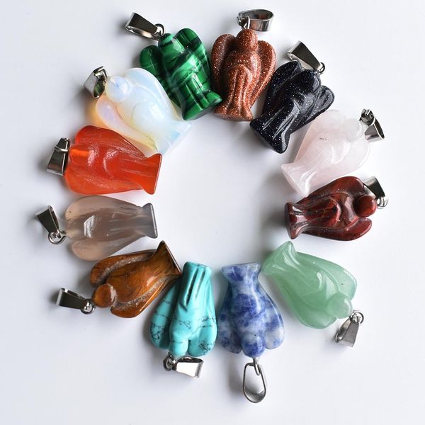 fashion carved mixed turquoise opal pink crystal natural stone angel charms pendants for necklace making jewelry, Bronze;silver
fashion carved mixed turquoise opal pink crystal natural stone angel charms pendants for necklace making jewelry, Bronze;silver