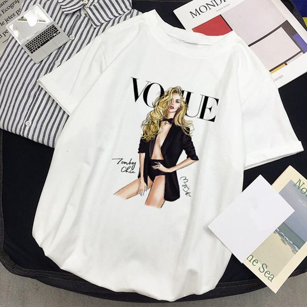 vogue women t-shirt fashion print female tee short sleeve summer harajuku graphic t-shirts clothing, White
vogue women t-shirt fashion print female tee short sleeve summer harajuku graphic t-shirts clothing, White