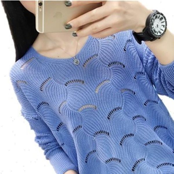 2021 summer korean hollow out knitted pullover women casual long sleeve female pull jumper femme sweater zy4940, White;black
2021 summer korean hollow out knitted pullover women casual long sleeve female pull jumper femme sweater zy4940, White;black