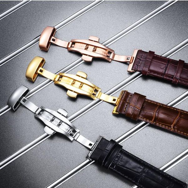 watch bands buckle butterfly clasp stainless steel double push button fold deployment in 12mm-20mm 22mm for leather strap, Black;brown
watch bands buckle butterfly clasp stainless steel double push button fold deployment in 12mm-20mm 22mm for leather strap, Black;brown