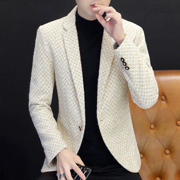 men's suits & blazers 2022 men 's autumn fashion casual blazer youth business slim fit trend stripes, White;black
men's suits & blazers 2022 men 's autumn fashion casual blazer youth business slim fit trend stripes, White;black