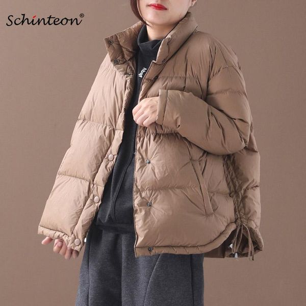 2021 schinteon korean style women down jacket winter warm loose outwear over size coat light white duck down jackets, Black
2021 schinteon korean style women down jacket winter warm loose outwear over size coat light white duck down jackets, Black