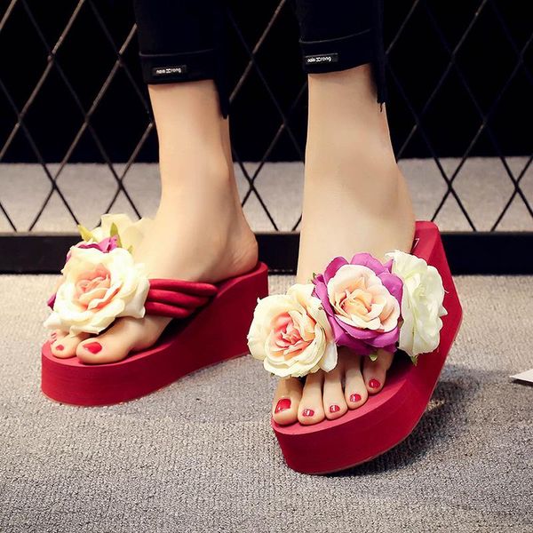slippers summer flip flops for women flower beach high platform sandals heels big size, Black
slippers summer flip flops for women flower beach high platform sandals heels big size, Black