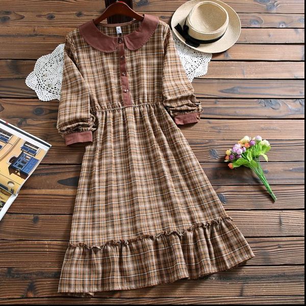 mori girl cute kawaii fashion plaid dress autumn style peter pan collar long sleeve casual dress for lady, Black;gray
mori girl cute kawaii fashion plaid dress autumn style peter pan collar long sleeve casual dress for lady, Black;gray