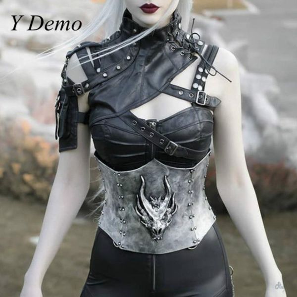 y demo techwear punk one shoulder bag women rivets pu leather straps buckle short jacket female fashion 2021
y demo techwear punk one shoulder bag women rivets pu leather straps buckle short jacket female fashion 2021