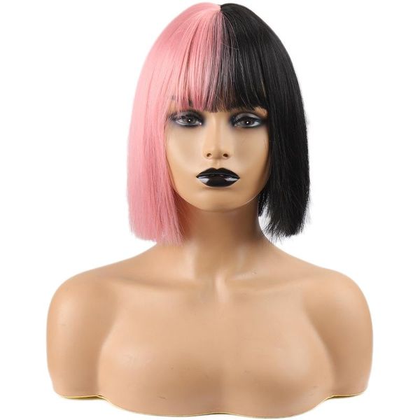 synthetic wigs short bob wig black pink straight with bangs heat resistant fiber cosplay for women party lolita
synthetic wigs short bob wig black pink straight with bangs heat resistant fiber cosplay for women party lolita
