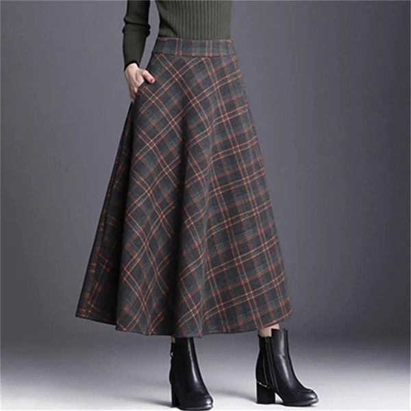vintage plaid high waist long skirts for women autumn winter elegant korean maxi mom big size 4xl casual loose wool 211119, Black
vintage plaid high waist long skirts for women autumn winter elegant korean maxi mom big size 4xl casual loose wool 211119, Black