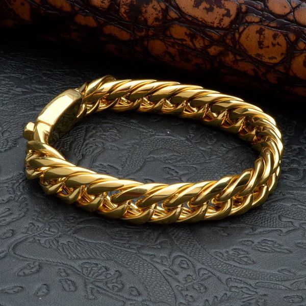 link, chain 20mm heavy cuban curb bracelet for men boy stainless steel link gold miami bracelets jewelry, Black
link, chain 20mm heavy cuban curb bracelet for men boy stainless steel link gold miami bracelets jewelry, Black