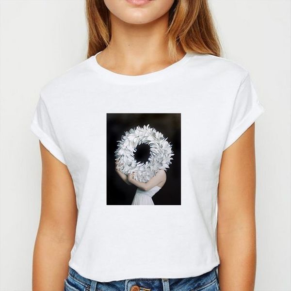 feather flower girl spring summer womens t shirt tee beautiful printing design round neck shirts, White
feather flower girl spring summer womens t shirt tee beautiful printing design round neck shirts, White