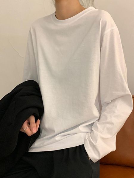 women's t-shirt white korean fashion basic loose long sleeve tee bottoming shirt 2021 autumn cotton female harajuku minimalist
women's t-shirt white korean fashion basic loose long sleeve tee bottoming shirt 2021 autumn cotton female harajuku minimalist
