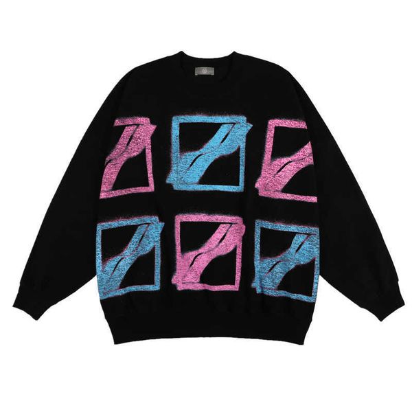 men's hoodies we11done autumn winter colorful square halo printed sweater men's and women's loose leisure long sleeve fashion, Black
men's hoodies we11done autumn winter colorful square halo printed sweater men's and women's loose leisure long sleeve fashion, Black
