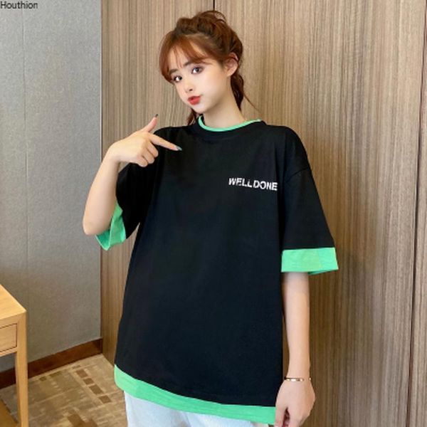 women's t-shirt houthion summer plus size comfortable fashion splicing letter printed casual cotton round neck short sleeve, White
women's t-shirt houthion summer plus size comfortable fashion splicing letter printed casual cotton round neck short sleeve, White