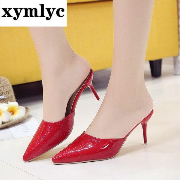 slippers pointed concise patent leather women slipper high heels shoes shallow woman transparent word band party summer, Black
slippers pointed concise patent leather women slipper high heels shoes shallow woman transparent word band party summer, Black