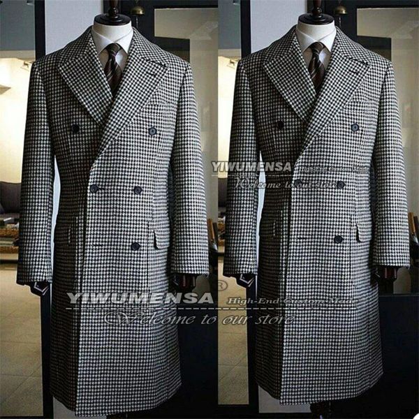 men's suits & blazers winter men houndstooth jacket tweed wool blend trench male fashion double breasted long coat grey overcoat custom, White;black
men's suits & blazers winter men houndstooth jacket tweed wool blend trench male fashion double breasted long coat grey overcoat custom, White;black