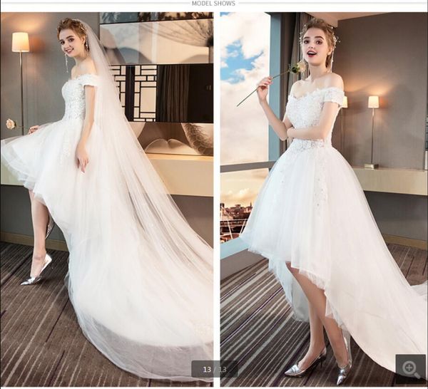 2021 attractive wholesale high low a line lace appliques wedding dress beaded vintage off the shoulder short sleeve v neck bridal gowns cour, White
2021 attractive wholesale high low a line lace appliques wedding dress beaded vintage off the shoulder short sleeve v neck bridal gowns cour, White