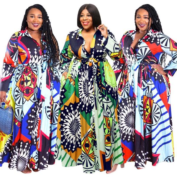 casual dresses plus size 4xl 5xl shirt dress fashion women 2021 spring printed long sleeve buttons maxi party pocket belt, Black;gray
casual dresses plus size 4xl 5xl shirt dress fashion women 2021 spring printed long sleeve buttons maxi party pocket belt, Black;gray