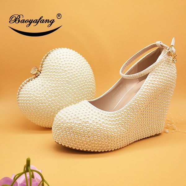baoyafang womens wedding matching high wedges heart purse white/cream beads party shoes and bags strap obby, Black
baoyafang womens wedding matching high wedges heart purse white/cream beads party shoes and bags strap obby, Black