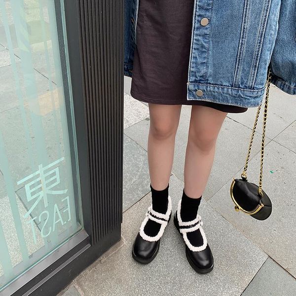 dress shoes mkkhou fashion single women winter fur sweet mary jane real leather wool thick sole, Black
dress shoes mkkhou fashion single women winter fur sweet mary jane real leather wool thick sole, Black