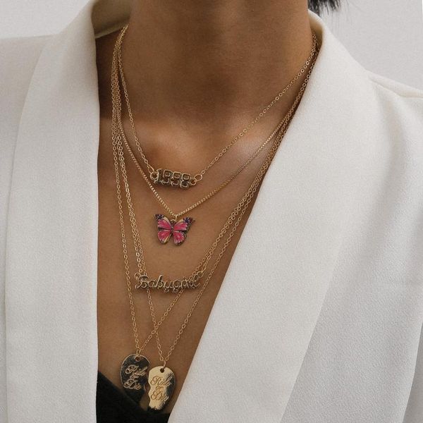 chains multilayer fashionable joker letters sautoir female personality creative heart powder alloy necklace 2021 butterfly, Silver
chains multilayer fashionable joker letters sautoir female personality creative heart powder alloy necklace 2021 butterfly, Silver