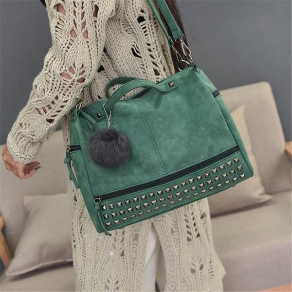 cross body 2021 women shoulder bag vintage nubuck leather ladies handbag rivet large bags hair ball messenger handle
cross body 2021 women shoulder bag vintage nubuck leather ladies handbag rivet large bags hair ball messenger handle