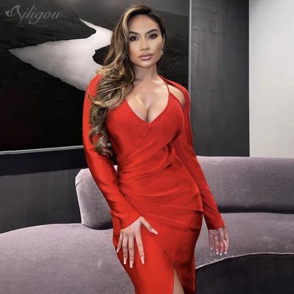 ailigou women's winter elegant long sleeve split red dangle midi bodycon bandage dress 2021 celebrity party dress vestidos, Black;gray
ailigou women's winter elegant long sleeve split red dangle midi bodycon bandage dress 2021 celebrity party dress vestidos, Black;gray