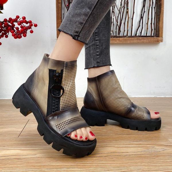 johnature genuine leather summer sandals women shoes retro wedges zip sewing 2021 new handmade concise platform ladies sandals, Black
johnature genuine leather summer sandals women shoes retro wedges zip sewing 2021 new handmade concise platform ladies sandals, Black
