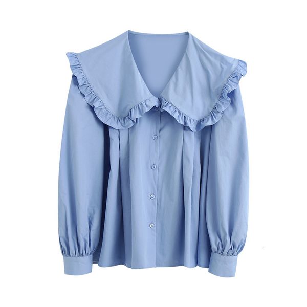 2021 new fashion blue peter pan collar ruffled blouses women long sleeve button-up female shirts casual ladies shirt fow2, Black
2021 new fashion blue peter pan collar ruffled blouses women long sleeve button-up female shirts casual ladies shirt fow2, Black